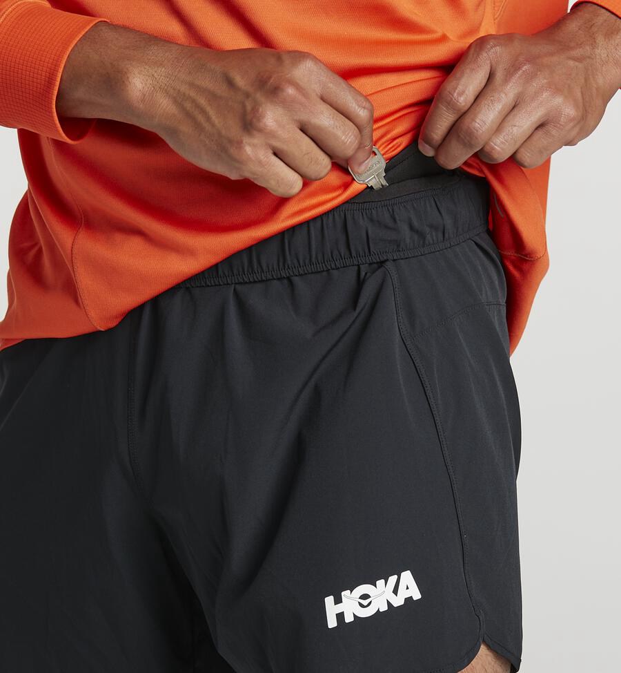 Pantalones Cortos Hoka One One Hombre - Performance - Negras - HJG728345